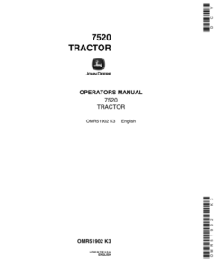 John Deere 7520 Tractor Operator's Manual (OMR51902)