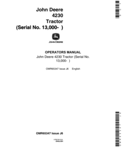 John Deere 4230 Tractors Operator's Manual (OMR65347)