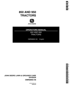 John Deere 850(-009000), 950(-012000) Tractors Operator's Manual (OMR68993)