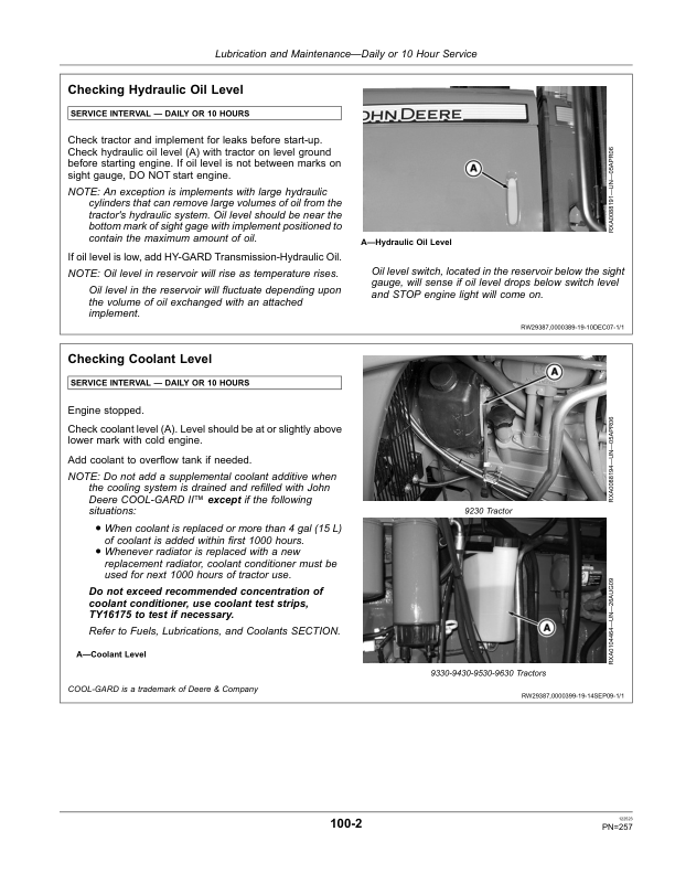 John Deere 9230, 9330, 9430, 9530, 9630 Tractors (022000-) Operator's Manual (OMRE325893) - Image 2