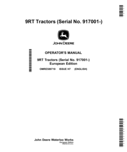 John Deere 9470RT, 9520RT & 9570RT Tractors Operator's Manual (OMRE589719)