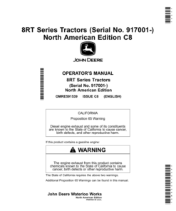 John Deere 8320RT, 8345RT & 8370RT Tractors Operator's Manual (OMRE591539)