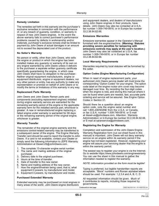 John Deere 4.5 L OEM Diesel Engines (PowerTech M) Operator's Manual (OMRG37708) - Image 2
