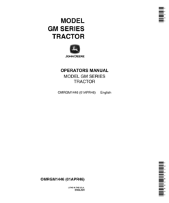 John Deere GM Tractor Operator's Manual (OMRGM1446)