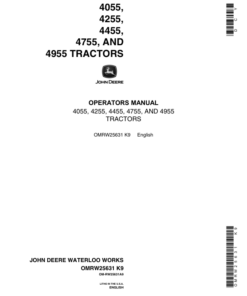 John Deere 4055, 4255, 4455, 4755, 4955 Tractor Operator's Manual (OMRW25631)