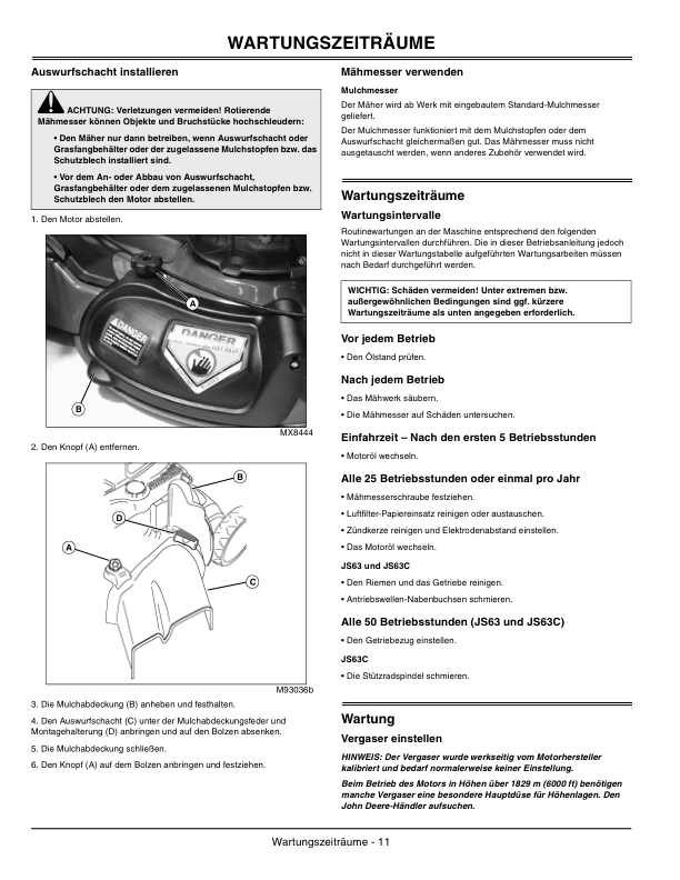 John Deere JS63 (SA811) Walk-Behind Rotary Mower JS63 (SA812) Walk-Behind Rotary Mower Sabo (2006-2007) Operator's Manual (OMSAU10353) - Image 3