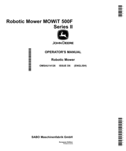 John Deere 500F MOWiT Robotic MowerSeries II (Sabo)Software Version 5.1 Operator's Manual (OMSAU14126)