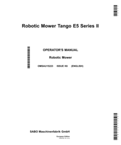 John Deere Tango E5 Series II Robotic Mowers Operator's Manual (OMSAU15223)