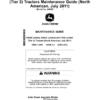 John Deere 5083E Limited, 5093E Limited, 5101E Limited (Tier 3) Tractors Maintenance Guide (July 2011) (440000-) Operator's Manual (OMSJ12945)