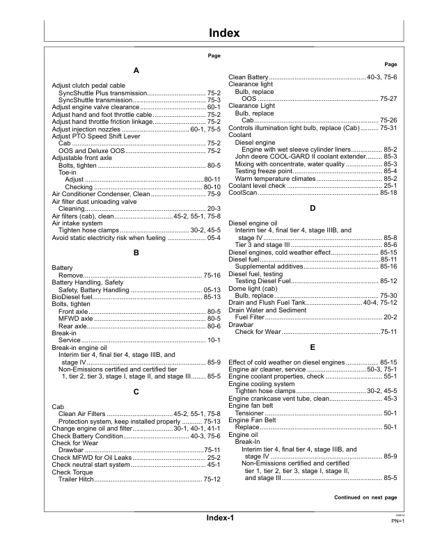 John Deere 5085M, 5095M, 5105M (Stage IIIA) Tractors Maintenance Guide (December 2010) (Turkey Export Edition) Operator's Manual (OMSJ13279) - Image 2