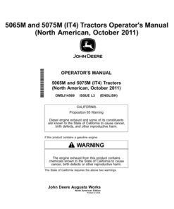 John Deere 5065M & 5075M (IT4) Tractor North America (October 2011) Operator's Manual (OMSJ14569)