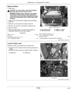 Alternative view of John Deere 5065M, 5075M (Stage IIIB) Tractors Maintenance Guide (October 2011) Operator's Manual (OMSJ14571)