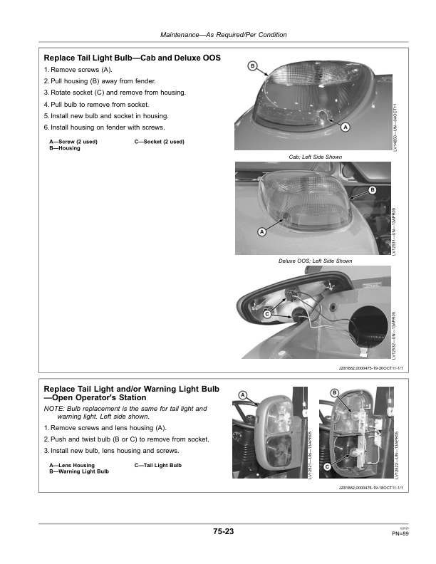 John Deere Maintenance Manual 5065M & 5075M (IT4) Tractor North America (October 2011) Operator's Manual (OMSJ14575) - Image 3