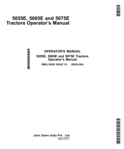 John Deere 5055E, 5065E, 5075E Tractors (Export Edition) Operator's Manual (OMSJ16026)