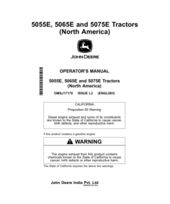 John Deere 5055E, 5065E & 5075E Tractors (MY2014-MY2015) (North America) Operator's Manual (OMSJ17178)