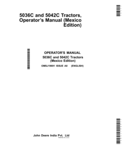 John Deere 5036C, 5042C Tractors (Mexico Edition) Operator's Manual (OMSJ19691)