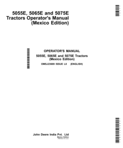 John Deere 5055E, 5065E, 5075E Tractors (MY2014-Current) (Mexico Edition) Operator's Manual (OMSJ23689)
