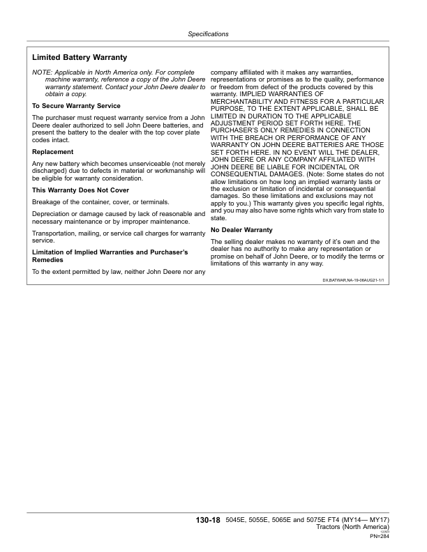 John Deere 5045E, 5055E, 5065E, 5075E FT4 (MY2014-MY2017) Tractors (North America Edition) Operator's Manual (OMSJ29833) - Image 3