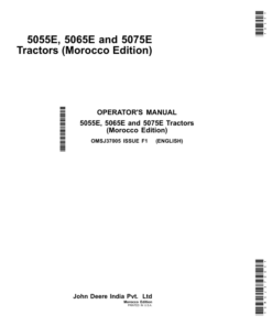 John Deere 5055E, 5065E, 5075E Tractors (Morocco Edition) Operator's Manual (OMSJ37005)