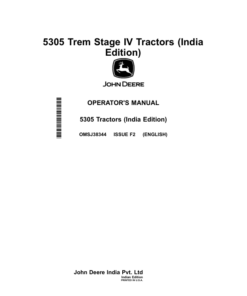 John Deere 5305 Tractors (India) (India) Operator's Manual (OMSJ38344)