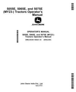 John Deere 5055E, 5065E, 5075E (MY23-) Tractors Operator’s Manual Operator's Manual (OMSJ44348)
