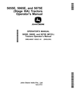John Deere 5055E, 5065E, 5075E (Stage IIIA) Tractors Operator’s Manual Operator's Manual (OMSJ46067)