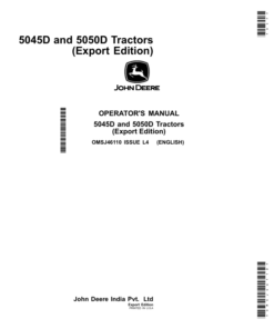 John Deere 5045D, 5050D Tractors (Export Edition) Operator's Manual (OMSJ46110)