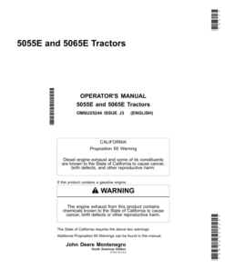 John Deere 5055E, 5065E Tractors Operator's Manual (OMSU25244)