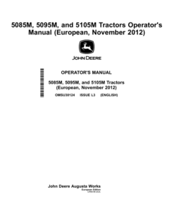 John Deere 5085M, 5095M, 5105M Tractors (Tier 3) OM & Maintenance Guide Operator's Manual (OMSU30124)