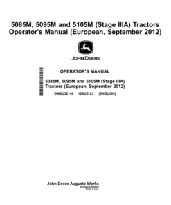 John Deere 5085M, 5095M, 5105M (Stage IIIA) Tractors (September 2012) Operator's Manual (OMSU32148)