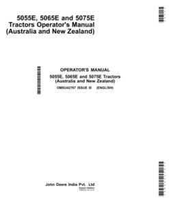 John Deere 5055E, 5065E, 5075E Tractors (MY2018-Current) (Australia) Operator's Manual (OMSU42767)