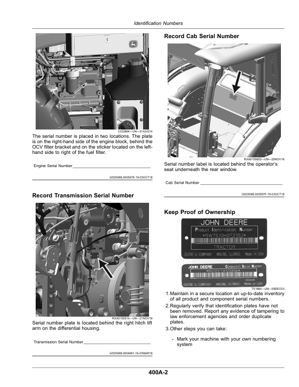 John Deere 5090R, 5100R, 5115R, 5115RH, 5125R (FT4) Tractors (March 2019-) (Export w/North American Configuration) Operator's Manual (OMSU56837) - Image 3