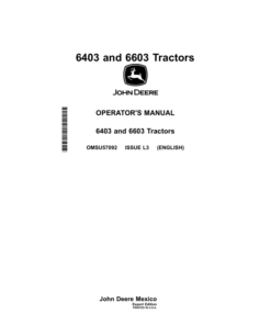 John Deere 6403 & 6603 Tractors Operator's Manual (OMSU57092)