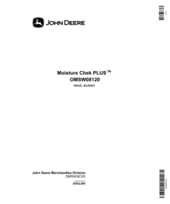 John Deere Moisture Chek Plus SW08120 Operator's Manual (OMSW08120)