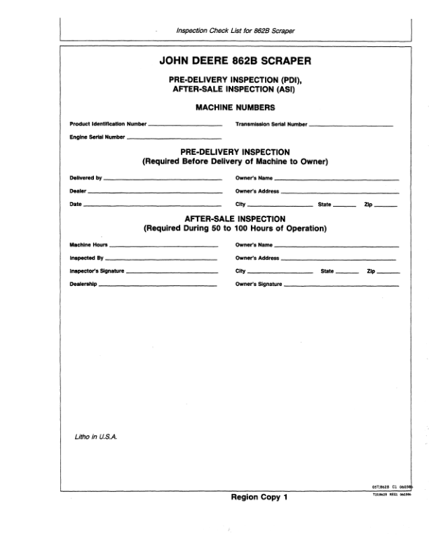 John Deere 862B Scrapers Operator's Manuals (OMT103982) - Image 3