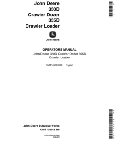John Deere 350D, 355D Crawlers Operator's Manuals (OMT105029)