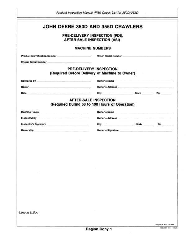 John Deere 350D, 355D Crawlers Operator's Manuals (OMT105029) - Image 3