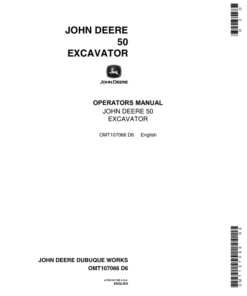 John Deere 50 Excavators Operator's Manuals (OMT107066)