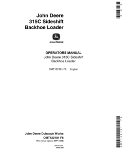 John Deere 315C Backhoes Operator's Manuals (OMT122181)