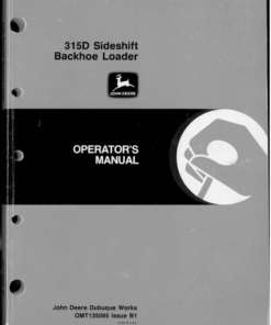 John Deere 315D Backhoes Operator's Manuals (OMT135095)