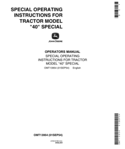 John Deere 40 Tractors Operator's Manuals (OMT13954)
