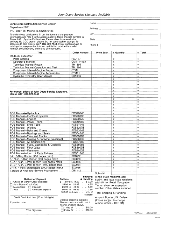 John Deere 892DLC Excavators Operator's Manuals (OMT144583) - Image 3
