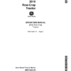 John Deere 2010 Row Crop Tractor, Gas Operator's Manual (OMT14695)