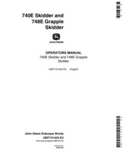 John Deere 740E, 748E Skidders Operator's Manuals (OMT151433)