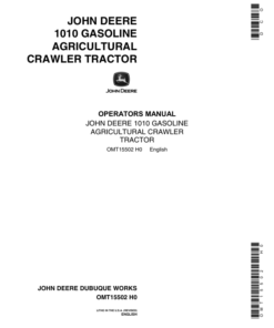 John Deere 1010 Gasoline Agricultural Crawler Tractor Operator's Manual (OMT15502)