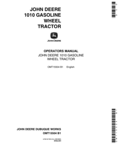 John Deere 1010 Tractors Operator's Manuals (OMT15504)