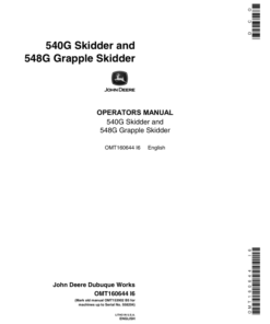 John Deere 540G, 548G Skidders Operator's Manuals (OMT160644)