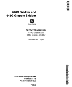 John Deere 640G, 648G Skidders Operator's Manuals (OMT160645)
