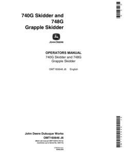 John Deere 740G, 748G Skidders Operator's Manuals (OMT160646)