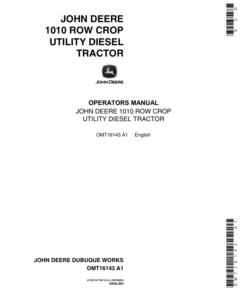 John Deere 1010 Tractors Operator's Manuals (OMT16143)